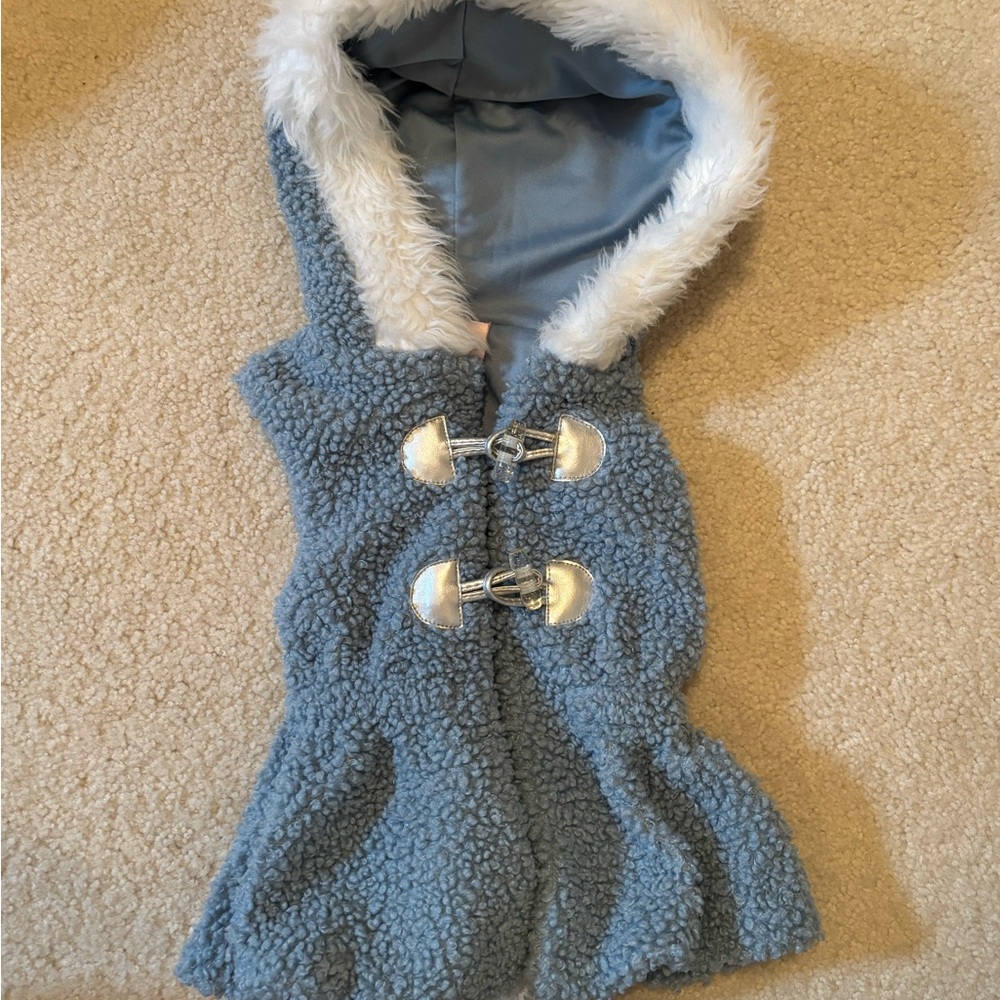 Little Lass Blue Fleece Hooded Vest